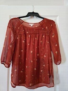 3/4 sleeve sheer top
